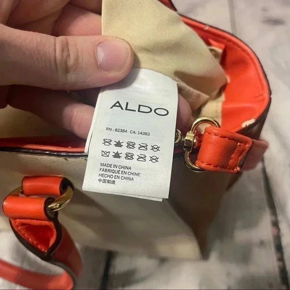 Aldo Color-Block Satchel/Tote/Shoulder Bag Orange… - image 8